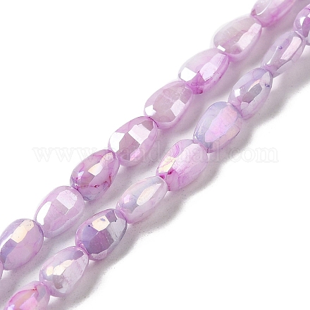 Electroplate Glass Beads Strands GLAA-D013-05G-1