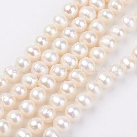 Fili di perle di perle d'acqua dolce coltivate naturali PEAR-D187-41-1