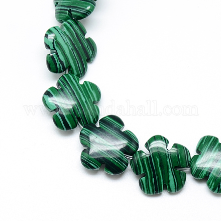 Synthetic Malachite Bead Strands G-T003-16mm-06-1