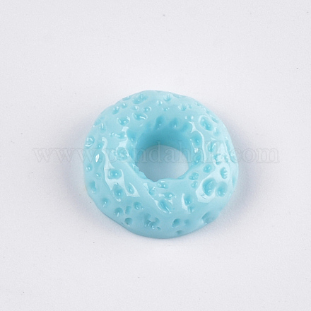 樹脂デコデンカボション  ドーナツ  模造食品  淡いターコイズ  16x5.5mm CRES-T010-39C-1