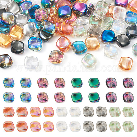 64 Stück 8 Farben galvanisieren transparente Glasperlen EGLA-TA0001-18-1