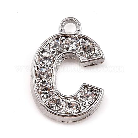 Lega lettera strass charms RB-A052-C01-1