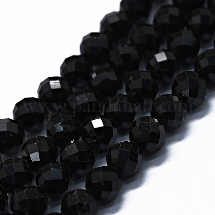 Naturali nera perle di tormalina fili G-G927-46-1