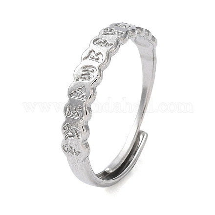 304 anillo ajustable con palabra de acero inoxidable. RJEW-D006-18P-1