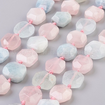Chapelets de perles en morganite naturelle G-F568-035-1