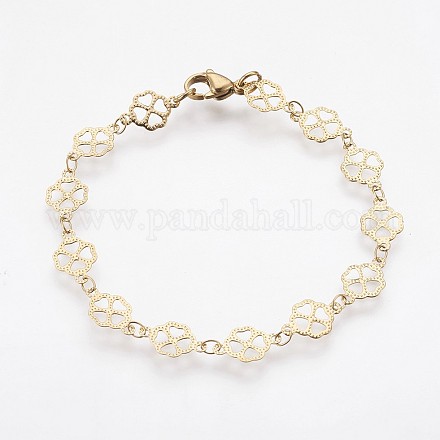 Ion Plating(IP) 304 Stainless Steel Chain Bracelets BJEW-P236-02G-1