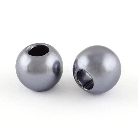 ABS Plastic Imitation Pearl European Beads MACR-R530-12mm-A50-1