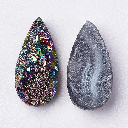Electroplated Natural Druzy Agate Cabochons G-F389-G04-1