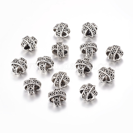 Perles européennes de strass de grand trou en alliage de style tibétain TIBEB-7984-AS-RS-1