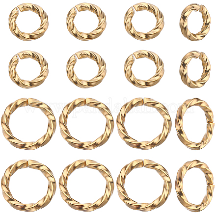 CREATCABIN 200Pcs 18K Gold Plated Brass Twist Open Jump Rings Small Connectors with Plastic Container Jump Ring Round Bulk for Jewelry Making Craft Bracelet Necklace Earring Keychains DIY 6mm 8mm KK-CN0002-52-1