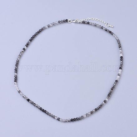 Natürliche Halsketten mit Rutilquarzperlen NJEW-K114-A-A05-1