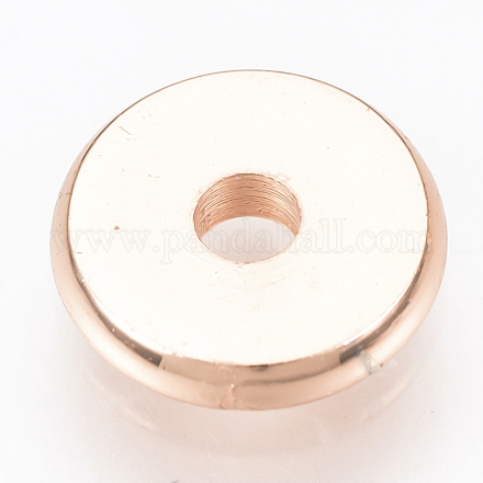 真鍮製スペーサービーズ  ディスク  ローズゴールド  4x1.6mm  穴：1.5mm KK-Q738-4mm-04RG-1