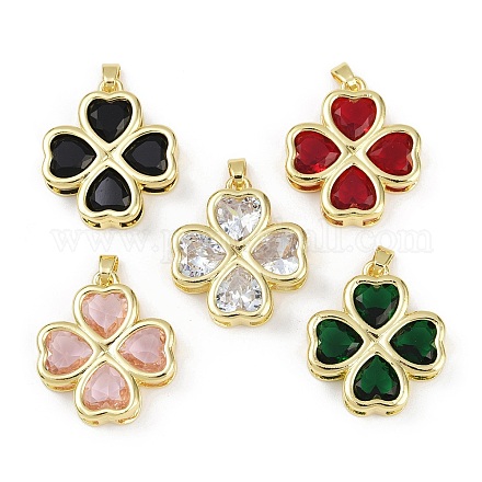 Латунь стекло кулоны KK-R226-05G-1