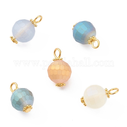 Pendenti di perle di vetro placcato PALLOY-JF00657-1