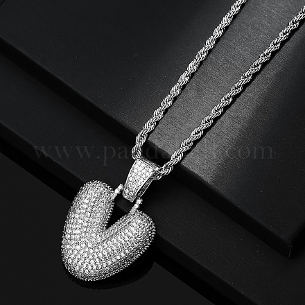 Латунные микропаве прозрачные кубические цирконии массивные инициальные подвески ожерелья WG24EA8-22-1