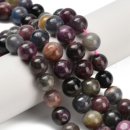 Натуральный красный корунд / рубиновый и сапфировый бисер G-C259-B07-8mm-1