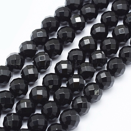 Natürliche schwarze Onyxperlenstränge G-E469-07-4mm-1
