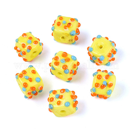 Perles vernissées manuelles&nbsp;LAMP-N038-04G-1