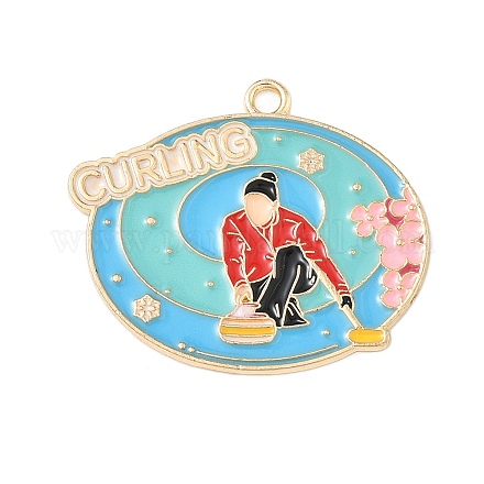 Подвески из спортивного сплава с эмалью ENAM-I074-01G-11-1