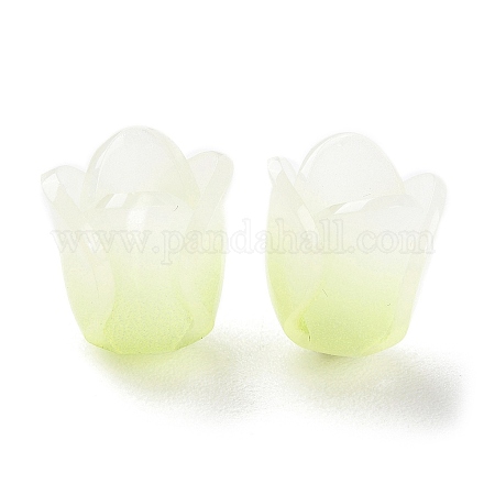 4-Petal Opaque Acrylic Bead Caps X-SACR-D007-08B-1