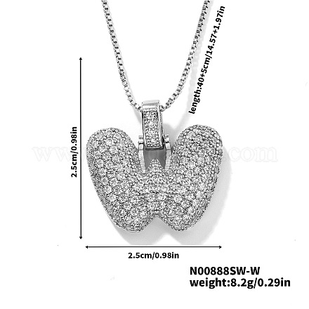 Элегантные латунные микропаве прозрачные кубические цирконии 3d начальные ожерелья DV4415-46-1
