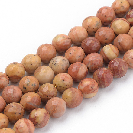 Natural Wood Lace Stone Beads Strands G-Q462-105-6mm-1