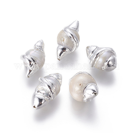 Perlas naturales abalorios de agua dulce cultivadas PEAR-F011-07S-1