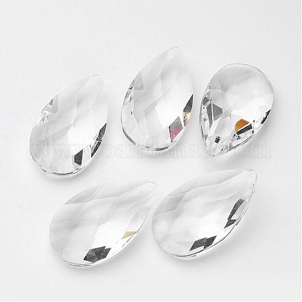 Faceted Teardrop Glass Pendants GLAA-R149-01-1
