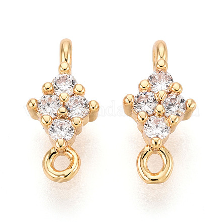 Латунные подвески из прозрачного кубического циркония KK-T078-03G-01-1