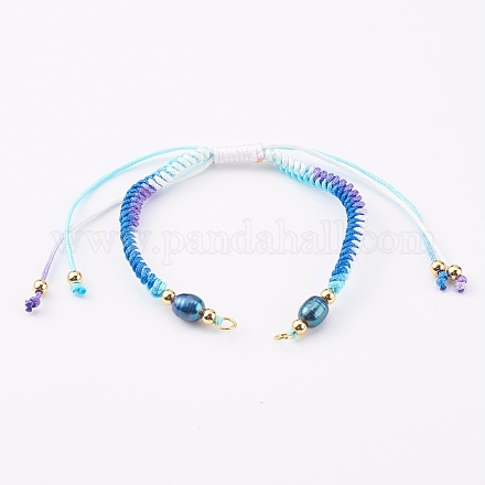 Fabrication de bracelets de perles tressées en fil de polyester teint par segment AJEW-JB00919-01-1