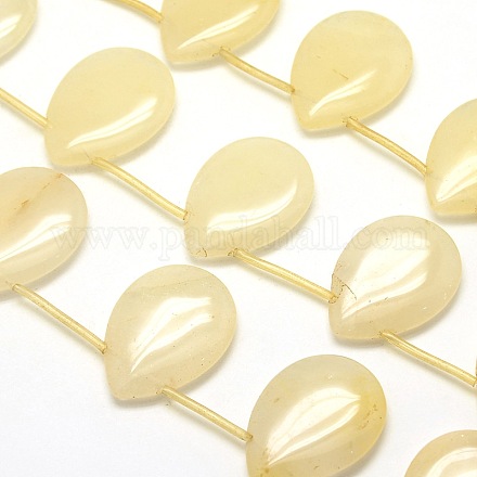 Teardrop Natural Yellow Aventurine Beads Strands G-P063-152-1