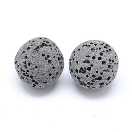 Perles de pierre de lave naturelle non cirées G-F325-8mm-18-1