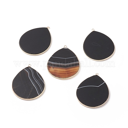 Natural Striped Agate/Banded Agate Pendants G-E526-01G-1