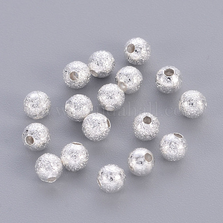 Perles rondes en laiton texturé X-KK-EC247-S-NF-1