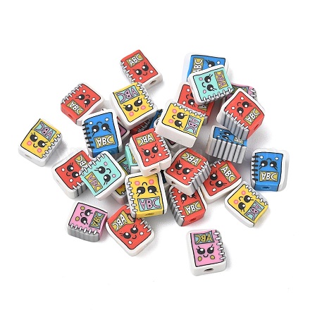 Печатные бусины из полимерной глины ручной работы CLAY-P005-06-1