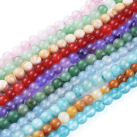 Chapelets de perles en pierre gemme naturelle G-F591-03M1-8mm-1