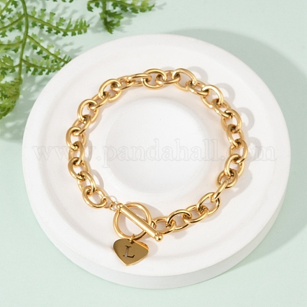 Браслеты с подвесками из нержавеющей стали 304 золотистого цвета NJEW-K284-01G-L-1