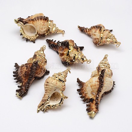 Golden Electroplated Conch Shell Big Pendants X-BSHE-M016-01-1
