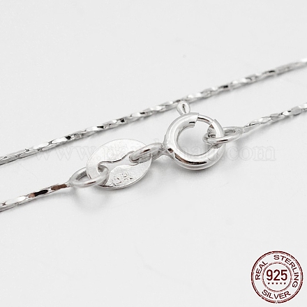 Collares de cadena coreana de plata de primera ley con baño de rodio STER-M086-17B-1
