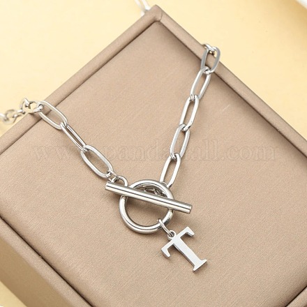 Ожерелья из нержавеющей стали с цепочкой-скрепкой и застежками ot WGD6039-20-1