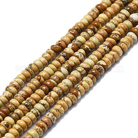 Chapelets de perles en jaspe avec images naturelles G-K245-B08-01-1