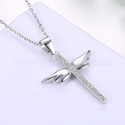 Cute Sterling Silver Pendant Necklaces NJEW-BB29136-1