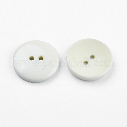 Frosted Flat Round Resin Sewing Buttons BUTT-F058-36L-15-1