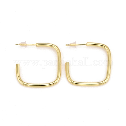 Rack Plating Brass Square Shape Stud Earrings EJEW-C014-03G-1