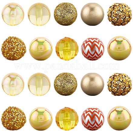 20шт. набор из 10-х видов акриловых и смоляных бусин DIY-PA0001-02D-1