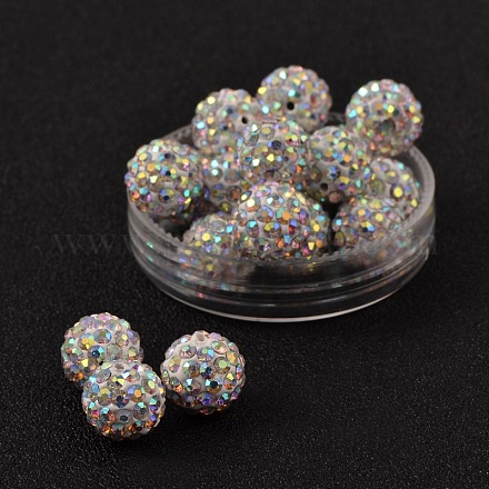Perles de boule pavé disco  RB-H258-10MM-101-1