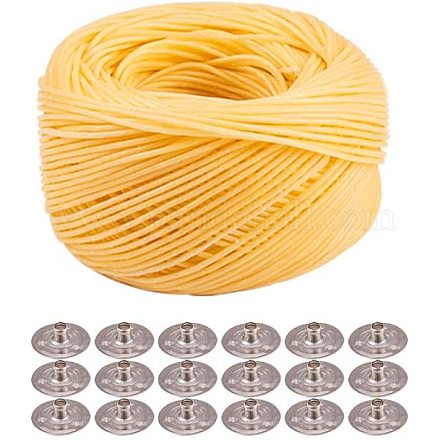 PandaHall Elite 100m(109 Yards) 1.2mm Organic Hemp Wick Line Candle Wick with 100pcs Platinum Candle Wick Sustainer Tabs for Candle Making Candle DIY AJEW-PH0016-54P-1