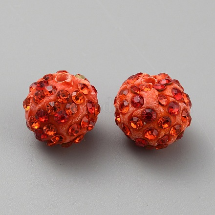 Ручной полимерной глины шариков Rhinestone CLAY-WH0011-08K-1