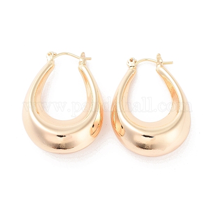 Brass Hoop Earrings EJEW-F332-05G-1