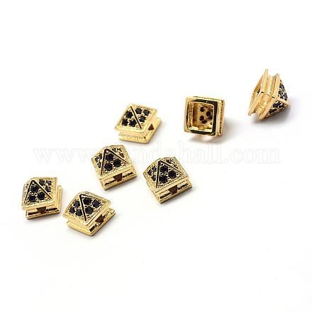 Perles de zircone cubique de placage de rack en laiton ZIRC-S038-01G-1